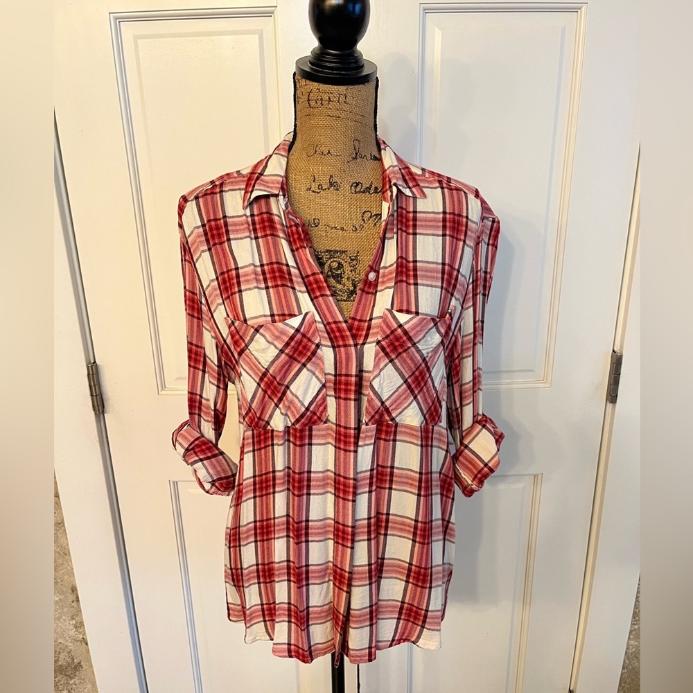 Express long sleeve plaid button up shirt XS